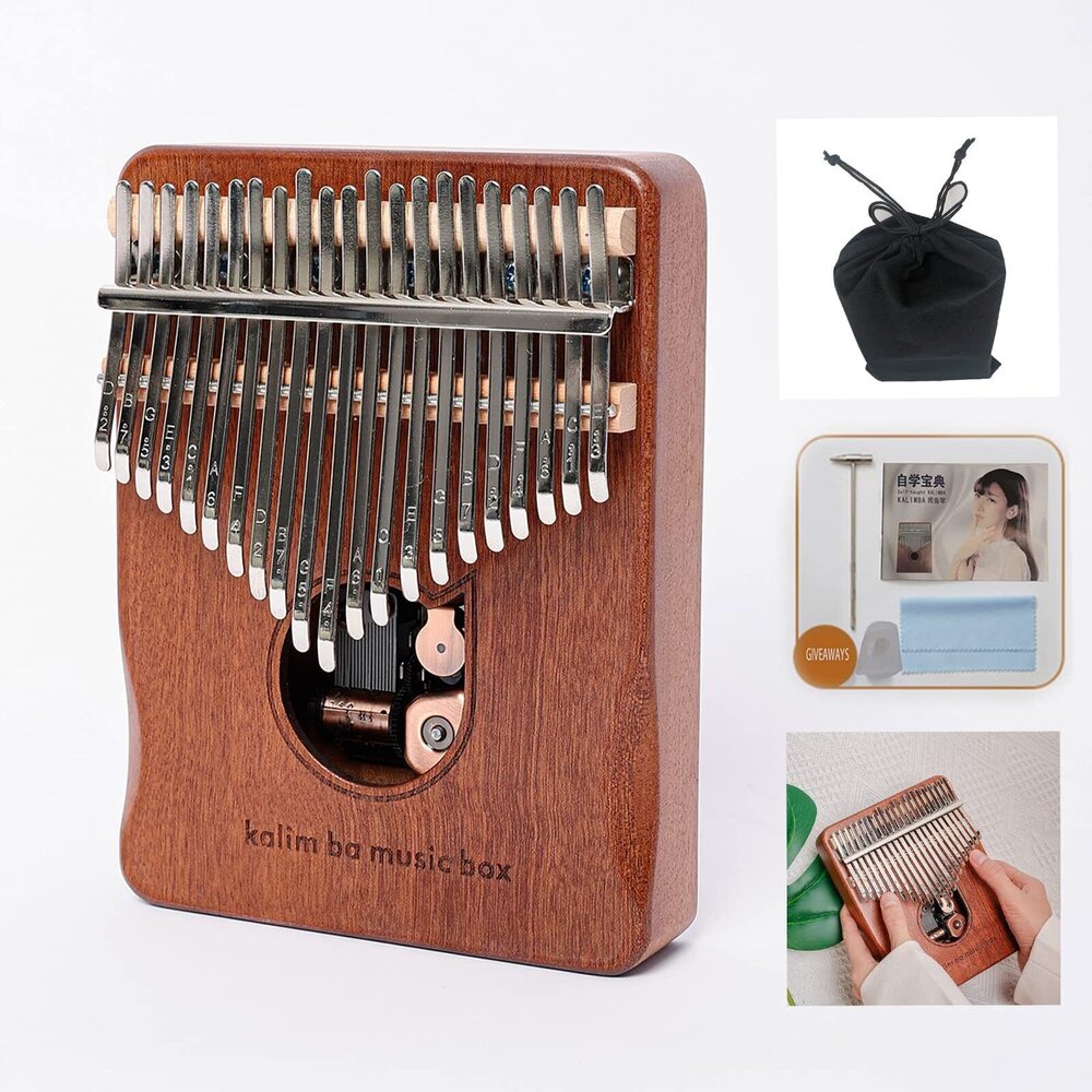 7268 Retro Kalimba Thumb Piano Music Box Mother's Day Children's Day